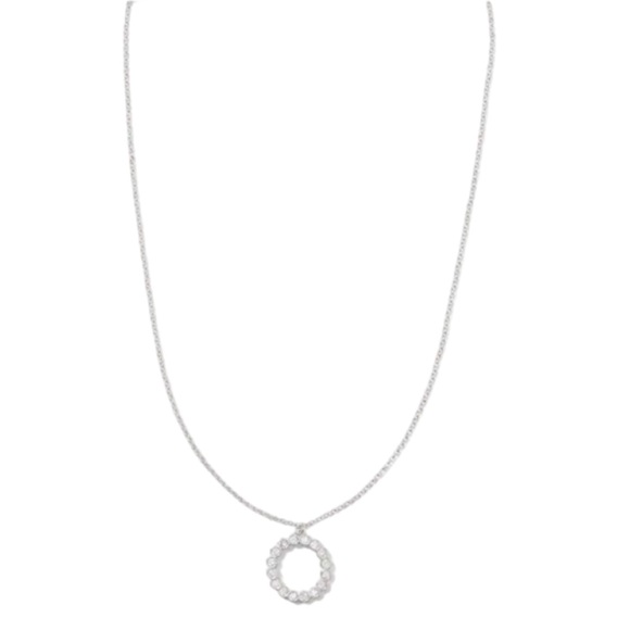 KATE SPADE • Full Circle Silver Crystal Pendant Necklace - Picture 3 of 5